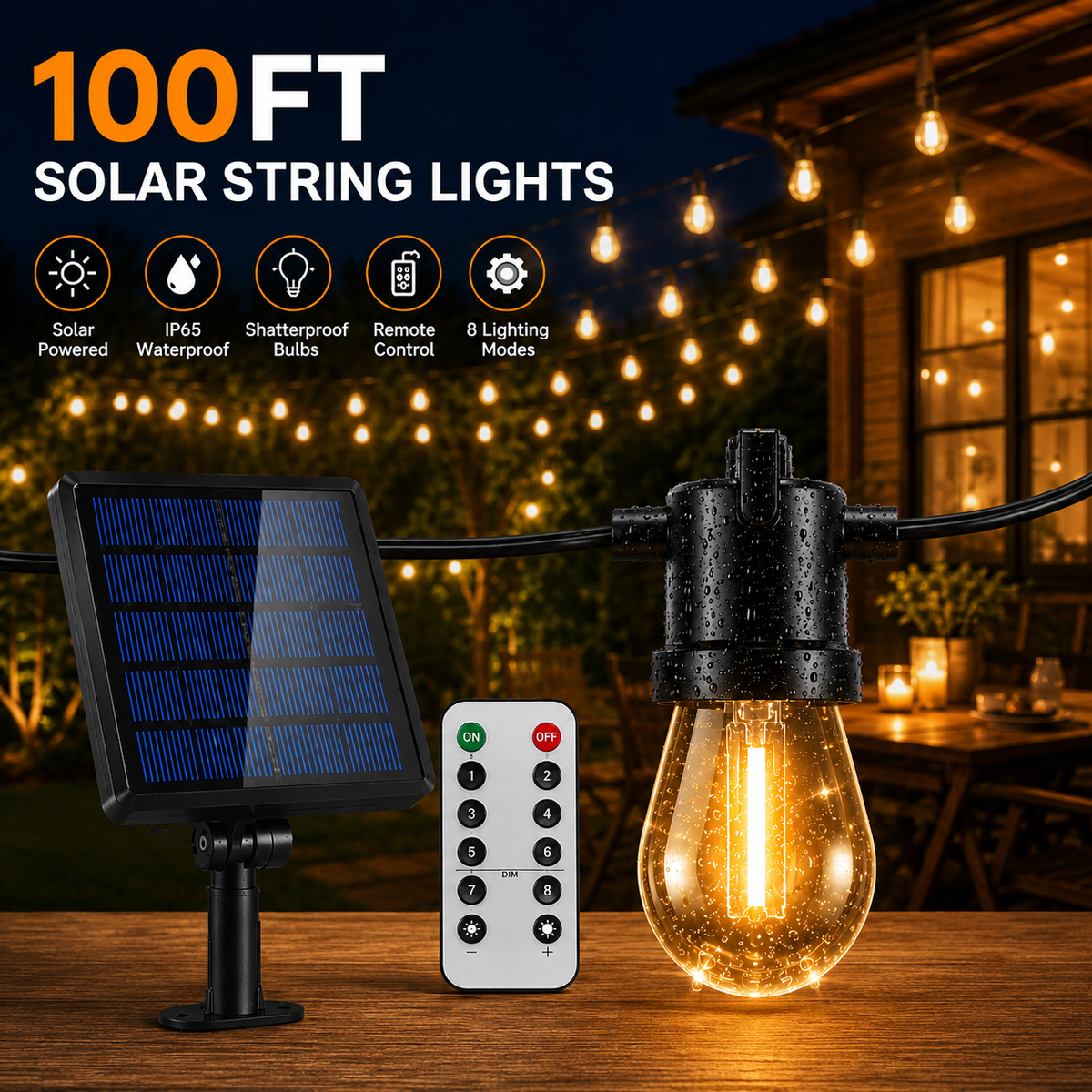GlowRid 100ft Solar Strings