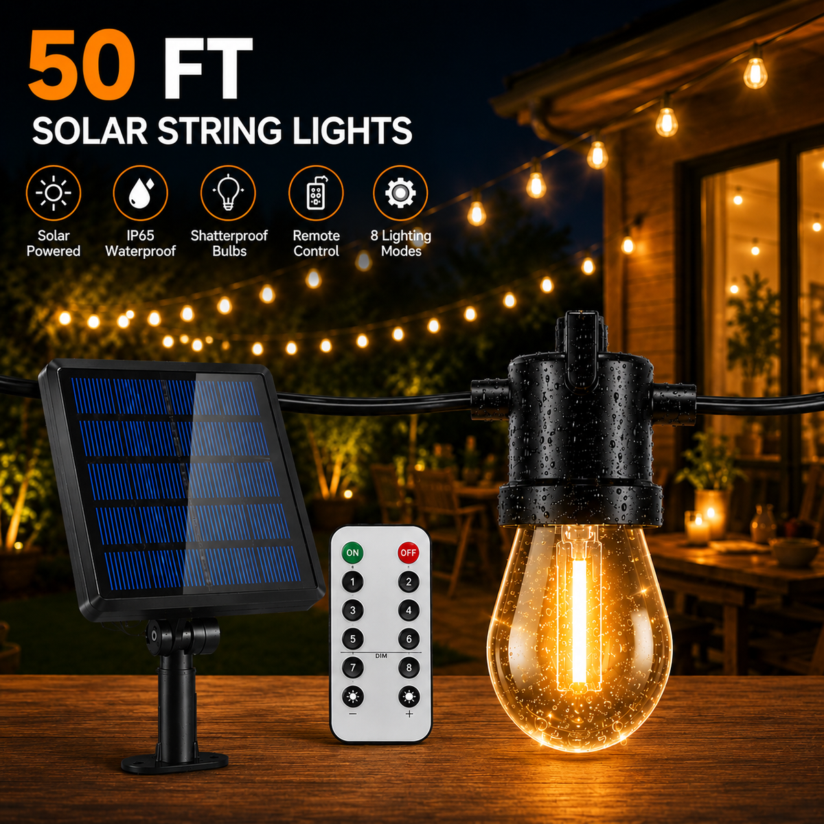 GlowRid 100ft Solar Strings
